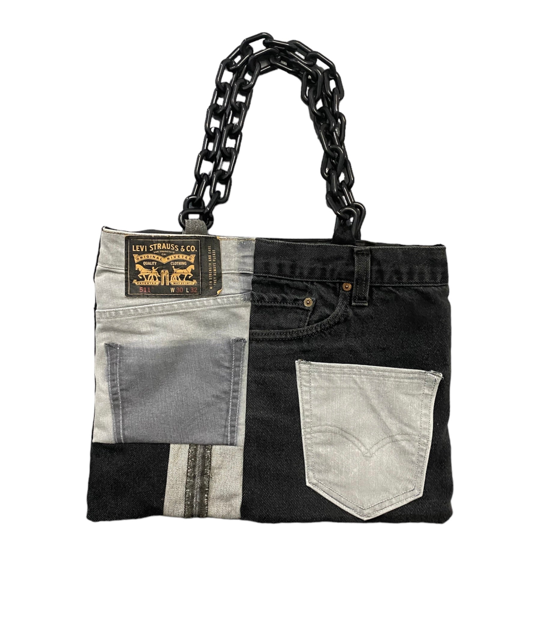 1 of 1 Gray Patchwork Bag